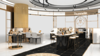 Kiosque de maquillage en bois personnalisable M & S avec éclairage LED Conceptions modernes pour vitrine d'affichage de cosmétiques