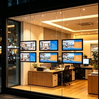 Écran LCD commercial pour vitrines, lecture vidéo multi-écrans avec gestion à distance pour affichages numériques