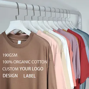 Bán Buôn Tùy Chỉnh Màu Rắn Trống Dày 100% Cotton Hữu Cơ Áo Phông Đồng Bằng Số Lượng Lớn T-Shirt Cộng Với Kích Thước Người Đàn Ông Của T-Shirts