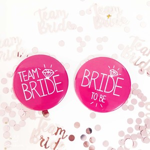 Nuovi Distintivi e Spille Bianche e Rosa per Addio al Nubilato, Badge '<span class=keywords><strong>Team</strong></span> <span class=keywords><strong>Bride</strong></span> <span class=keywords><strong>to</strong></span> Be' per Decorazioni Festa Nuziale - Product Image 5