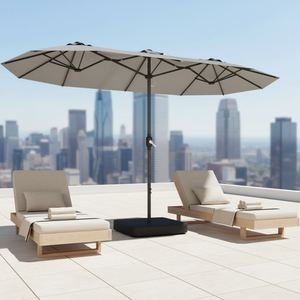 Parasol moderne pliable double face, imperméable, anti-UV, pour mobilier d'extérieur, robuste, avec mécanisme de levage à manivelle en fer, idéal pour les parcs de luxe - Product Image 2
