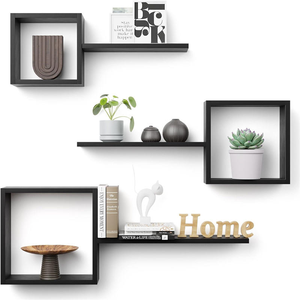 Estantes Flotantes de Pared, Juego de 5 Estantes de Gran Capacidad, 16 Pulgadas de Largo x 12 Pulgadas de Ancho, Estantes de Madera Rústica para Sala de Estar - Product Image 1