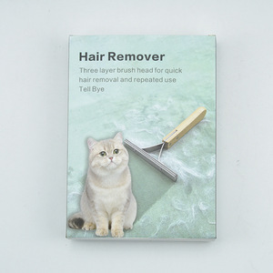 Peine multifuncional para depilación de mascotas de acero inoxidable y madera para perros y gatos, alfombras y ropa almacenadas - Product Image 4