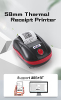 Impresora de Recibos y Códigos de Barras USB+BT de 58 mm, 90 mm/s, 203 dpi, Compatible con Windows/Linux, en Promoción de Fábrica