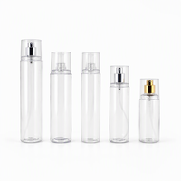 Flacon de parfum cylindrique droit en PET, 150 ml, 250 ml, col serti, transparent, pour vaporisateur de parfum, direct usine