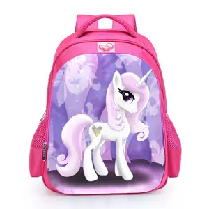 Mochila infantil little pony, mochila de desenho animado para crianças de 6-12 anos