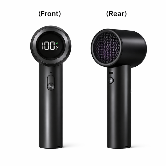 Personal Bladeless USB Fan Lightweight 197g Portable Battery Operated with 100 Speeds Fast Cooling for Car & Outdoor Use