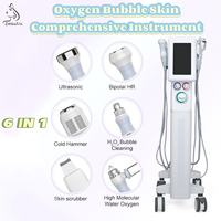 Équipement de salon de beauté 6-en-1, machine à jet d'oxygène, écran tactile, hydrodermabrasion, traitement du visage en acier inoxydable