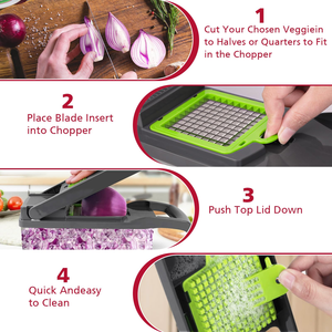 Utensilios de Cocina Más Vendidos, Picador de Verduras Manual para el Hogar y la Cocina, Picador de Cebolla Profesional de Plástico 16 en 1 - Product Image 6