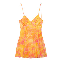 Commerce extérieur 2025 Nouvelle Robe Courte Camisole Imprimée Anti-Plis Sans Col Style Européen et Américain pour l'Été