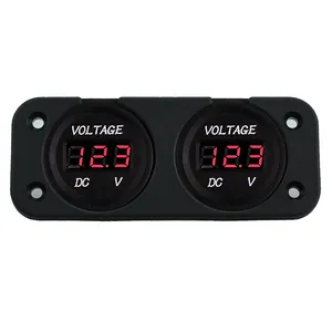 DC 12/24V voiture double batterie ROUGE LED voltmètre numérique jauge marine de tension de bateau