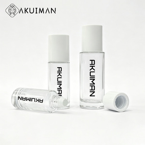 Botella de vidrio transparente con roll-on, logotipo personalizado impreso, envase cosmético para aceites esenciales y cuidado de la piel. - Product Image 2