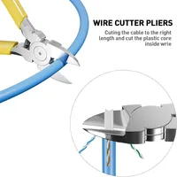 ZOERAX Kit d'outils réseau modèle GBG, Pince à sertir RJ45 à passage direct avec testeur de câbles, outil de perforation, dénudeur et coupe-câbles, connecteurs Cat6