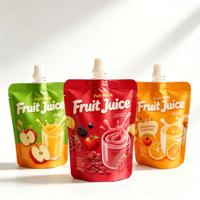 Verpakkingen met opdruk voor dranken, met uitgiettuit, herbruikbaar, staande pouch voor fruitsap puree dranken