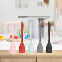 Cuillère à salade en silicone résistant à la chaleur 446F, manche long renforcé, antiadhésive, compatible lave-vaisselle, outils de cuisine écologiques, vente en gros