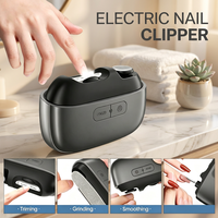 Coupe-ongles électrique rechargeable avec lumière LED, rangement des ongles, fonctionnement silencieux à une touche, longue autonomie de la batterie, pour ongles des mains et des pieds