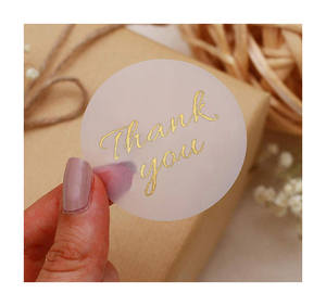 Không Thấm Nước Trong Suốt Dán Nhãn In Ấn Rõ Ràng Vinyl Logo Vàng Lá Cảm Ơn Bạn Sticker Cuộn Bao Bì Nhãn Hải Quan - Product Image 2