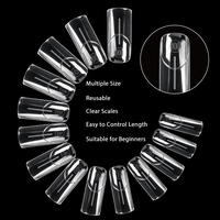 Formes à ongles en gros à double système, transparentes, couvrantes, pour extension rapide, moules de construction d'ongles pour gel UV polyacrylique, outils de manucure