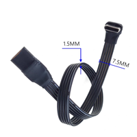 Câble d'extension USB Type C plat, USB-C femelle vers mâle, coudé à 90 degrés, 0,3 m, en PVC