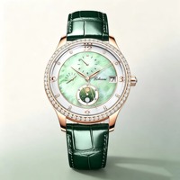 Nouveautés Montre-bracelet automatique pour femme, luxe, cadran serti de zircon, violet/rouge/bleu/vert, montre moderne pour femme