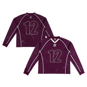 เสื้อตาข่ายแขนยาวสไตล์อเมริกันฟุตบอลเสื้อเจอร์ซีย์ปักลายเสื้อแฟชั่นออกแบบได้ตามต้องการ - Product Image 1