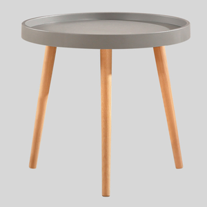 Mesa de café simples nórdico moderno plástico lazer mesa lateral com pernas de madeira para casa hotel lounge café bistro - Product Image 4