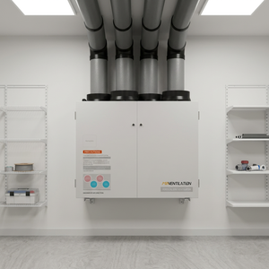 Système de ventilation mécanique <span class=keywords><strong>à</strong></span> récupération de chaleur (<span class=keywords><strong>VMC</strong></span>) Mia 500m³/h, <span class=keywords><strong>double</strong></span> <span class=keywords><strong>flux</strong></span> croisés, récupérateur de chaleur, ventilation mécanique, contrôle WIFI, pour usine - Product Image 1