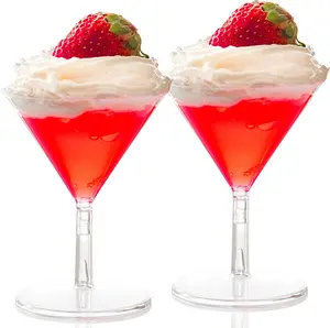 Pudding Party Dessert Iced Cream Cups Disposable Plastic cups Champagne martini Glass cocktail glasses