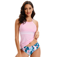 Tankini avec jupe à cordon de serrage avec logo personnalisé 2 pièces couverture Bikini maillot de bain vêtements de plage maillots de bain pour femmes vêtements de plage personnalisables