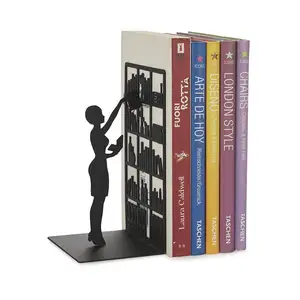 ספריית Bookend מתכת ספר מסתיים עבור בית משרד ספרים כבדים, ספר מדף בעל