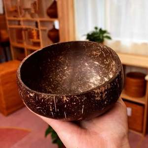 ハーフココナッツシェルロゴ手作りウッドボウルベトナムボウルツールトレイ500Ml天然大豆キャンドル生地マシンケータリングスムージー用 - Product Image 6