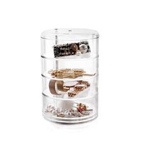 Présentoir de stockage en matériel cosmétiques PS Transparent, boîte à bijoux de bureau avec couvercle, support de clou d'oreille, accessoires de tir, vente en gros, AL479