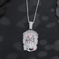 Collier chaîne en bambou plaqué or style hip-hop euro-américain pour homme, avec pendentif crâne rétro et design crâne taché de sang, accessoire