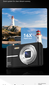 กล้อง Yuniq 4K Beauty พร้อมระบบออโต้โฟกัสสำหรับเซลฟี่ ภาพถ่ายความละเอียดสูง 50MP ซูม 16 เท่า พกพาสะดวก รุ่น M03 กล้องวิดีโอมินิขนาดเล็กราคาประหยัด สำหรับถ่ายวิดีโอบล็อกลง Youtube - Product Image 4