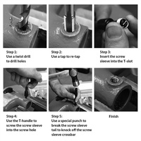 Outil de réparation de filetage métrique M6 x 1.0 Perceuse Helicoil Bit Tap Kit d'installation d'insertion filetée