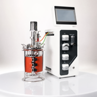 Réacteur bioreacteur lactique Ruiyuan 1-20L, contrôlé par PLC, en verre, avec capteurs de pH, de DO et de température