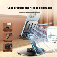 Support de téléphone portable de luxe en alliage de zinc, rotatif à 360 degrés, réglable, pliable et portable pour diffusion en direct sur ordinateur de bureau