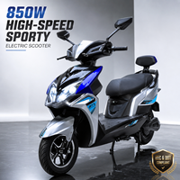 Scooter électrique pour adultes 60V 72V, moteur étanche 850W, absorption des chocs hydraulique, SKD CKD, vente en gros de motos électriques