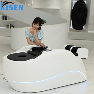 Lit de lavage de cheveux électrique de luxe Kisen, lit de massage pour salons de coiffure, spa, chaise-lit pour salons de manucure et de barbier avec circulation d'eau - Product Image 1