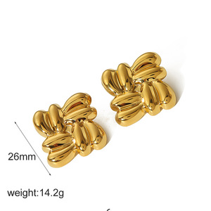 Pendientes de Acero Inoxidable con Baño de Oro de 18k, Diseño Geométrico para Mujer, Uso Diario - Product Image 4
