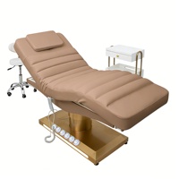 Lit de beauté électrique Xinman en promotion, réglable, rose, avec base dorée pour spa et clinique de beauté