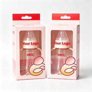 Boîte d'emballage en carton ondulé personnalisée et écologique pour biberons et bouteilles d'eau en verre, avec fenêtre transparente - Product Image 2