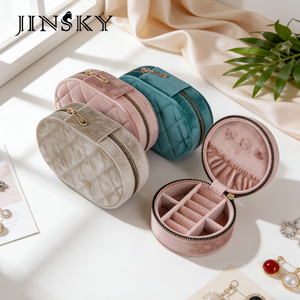 Italian Velvet Mini Travel Jewelry Zipper Pouch – Compact Storage for Rings & <b>Earrings</b> - Product Image 2