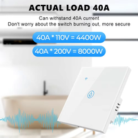 Interrupteur tactile intelligent LangYeao pour chaudière et chauffe-eau, compatible Tuya APP et commande vocale, Wi-Fi, haute puissance 20A/40A, pour climatiseur