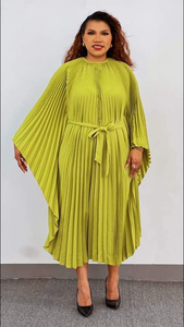 ชุดเดรสพลีทแบบไม่สมมาตร Sheen รุ่นล่าสุด สไตล์มุสลิมสำหรับฤดูร้อน ชุดเดรสหลวมไซส์ใหญ่สำหรับผู้หญิง ชุดลำลองสำหรับผู้หญิง - Product Image 5