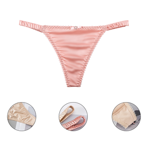 Low MOQ Damen Sexy Satin Eisse ide Frau Elastische Unterwäsche Nahtlose Spitze Höschen Damen Höschen Slips - Product Image 5