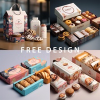 Boîtes en papier kraft noires pour biscuits au chocolat de fête, boîte à dessert, emballage pour traiteur, boîte à plateau avec couvercle séparateur