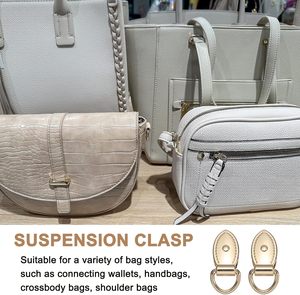 PATIKIL Clip de fixation latéral pour sac, en métal, forme feuille, avec anneau en D, fermoir de suspension pour sac à main, connecteur de chaîne - Product Image 6