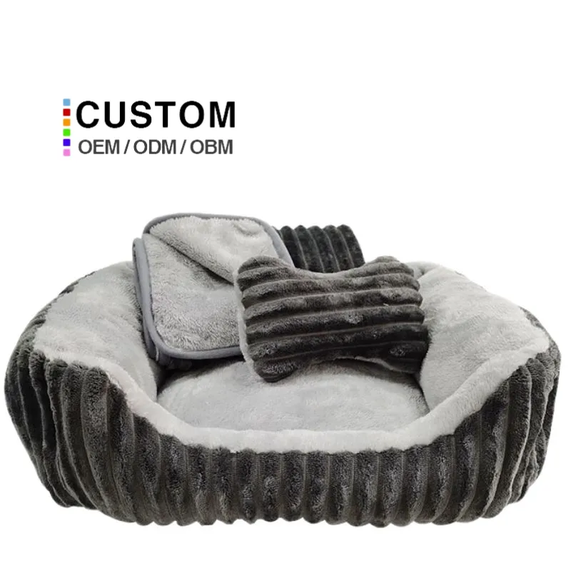 Custom made washable chew proof eco friendly luxury pet cat dog bed for dogs
