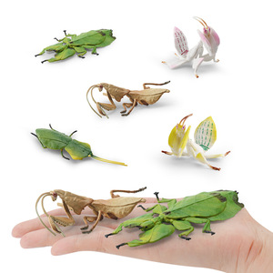 Figuras de Insectos Realistas, Simulación de <span class=keywords><strong>Mantis</strong></span> y Hojas, Modelo de Insecto de PVC, Juguete Educativo de Ciencia, Regalo Decorativo para Niños - Product Image 3